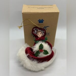 Vintage AVON 1998 Victorian Lady Winter Christmas Ornament Original Box